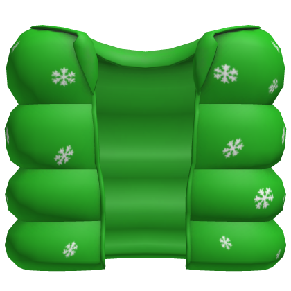 green christmas puffer vest