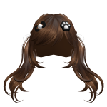 Messy Soft Brown Pigtails (Paw & Bow)