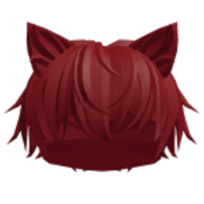 Red Messy Cat Boy Hair Roblox decal