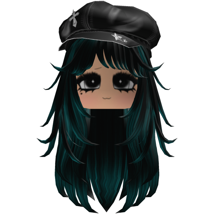 Korblox Y2K Straight Hair w/ Beret & Chibi Face