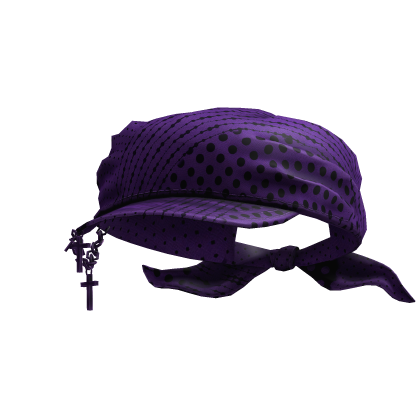 Cadet Grunge Y2K Tied  Cap (Purple Polka Dot) Roblox item