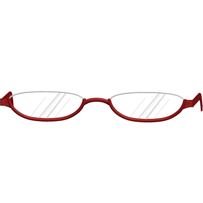 ♪ 〜 Cute Low Red Moe School Glasses 