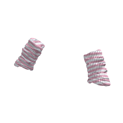 Striped Soft Arm Warmers (Pink and White) thumbnail