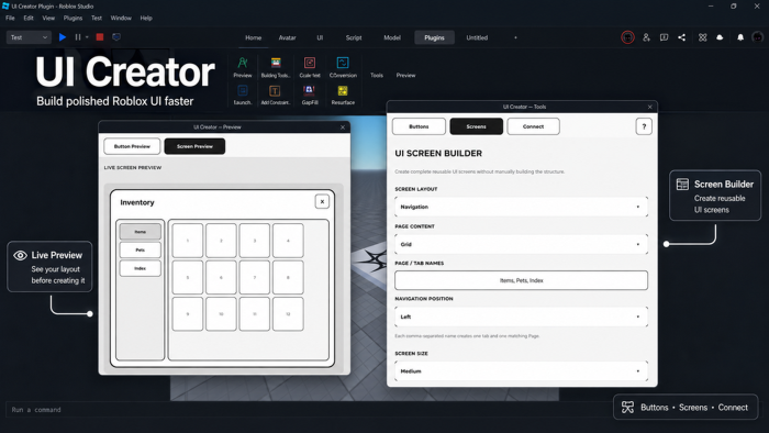 UI Creator — Button & Screen Builder preview 2