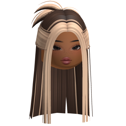 Y2K Pretty Hair w/ Makeup Face (Brown/Blonde) Roblox item