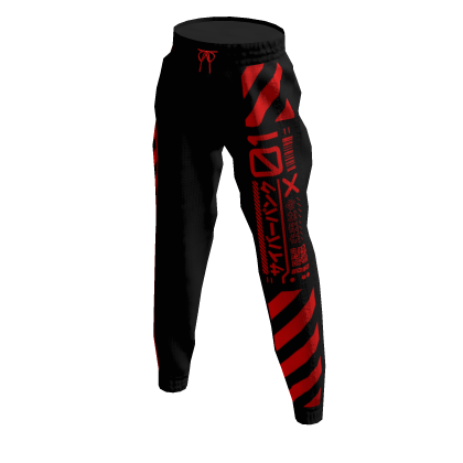 Cyberpunk Sweatpants - Red & Black thumbnail