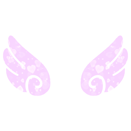♡ Cute Glowing Swirly Angel Wings in Purple Hearts