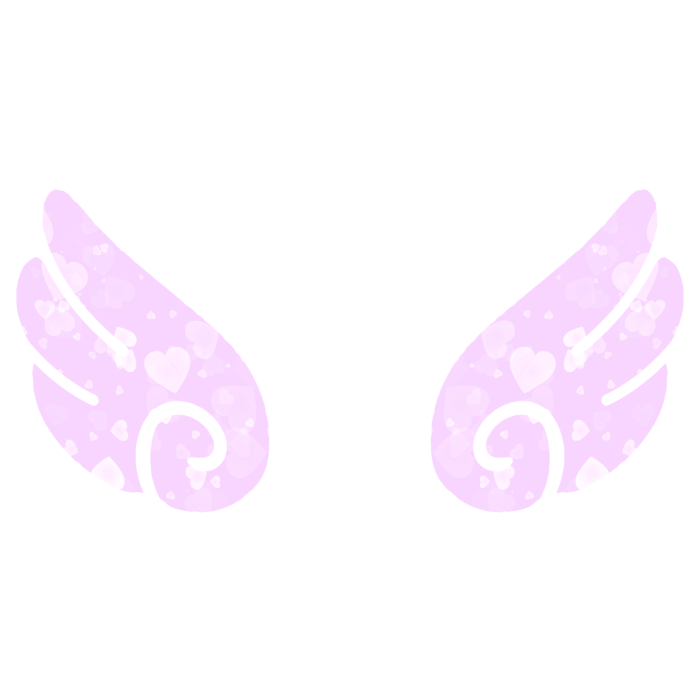 ♡ Cute Glowing Swirly Angel Wings in Purple Hearts
