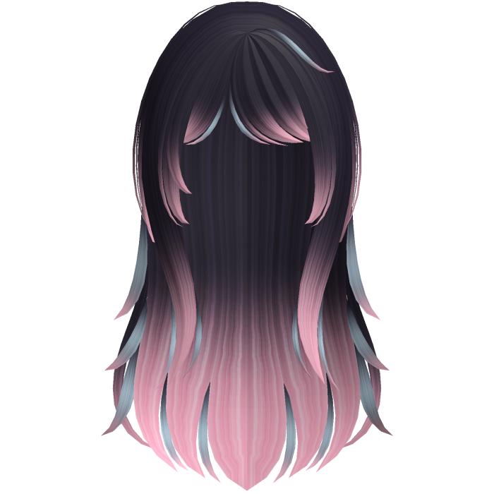 black pink wispy gothic moe long layered hair