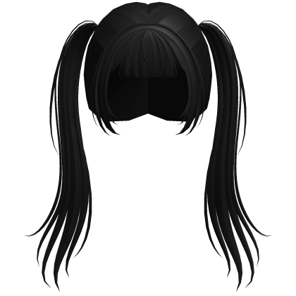 ꒰♡꒱ kawaii black long anime twintails Roblox item