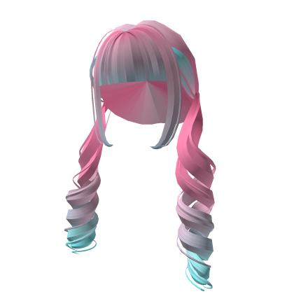 Curled Pigtails in Fabulous Pink and Blue thumbnail