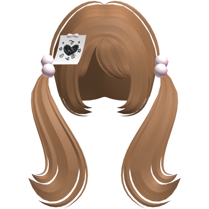 ♡ cute low pigtails y2k moe hair bangs (caramel) Roblox item