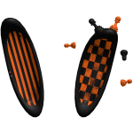 Ი𐑼🎃 Orange Striped Niche Bunny Ears + Pawns