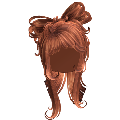 Long Cute Bow Shaped Ponytail Hair - Copper Roblox item