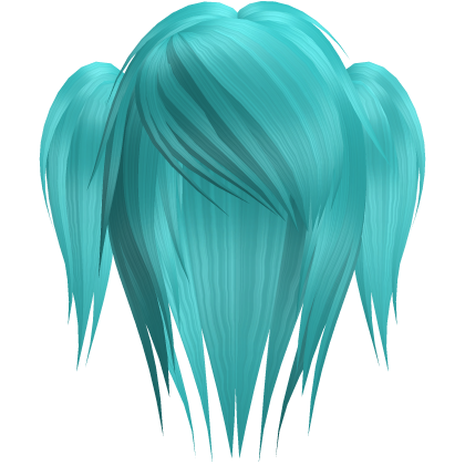 teal moe emo scene hair w pigtails
