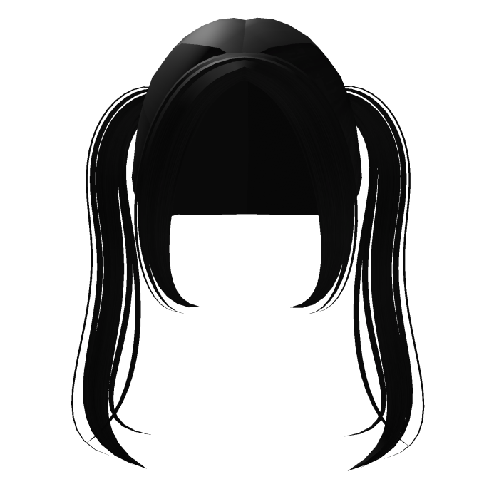 Cute Long Straight Pigtails in Black