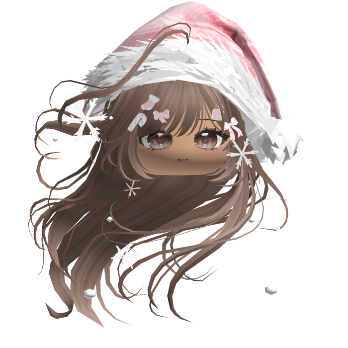 Windy Anime Hair w/Santa Hat (Milktea)