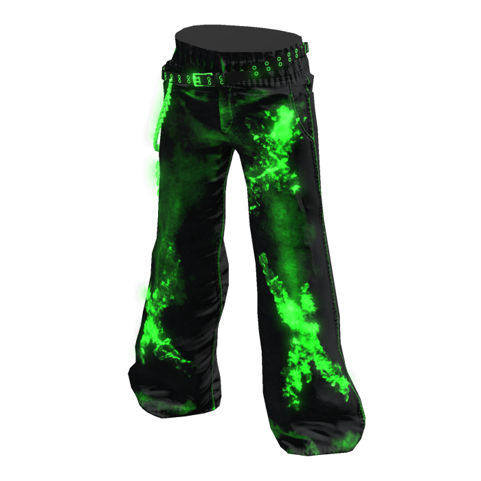 Black y2k Baggy Washed Jeans/Green Glow[2AM]
