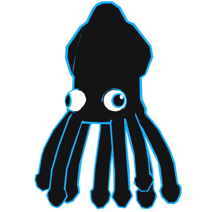 Blue Cartoony Squid