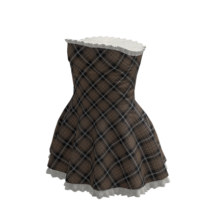 Y2K Brown Plaid Dress