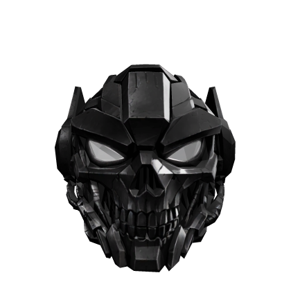 Black Cyber Skull Head