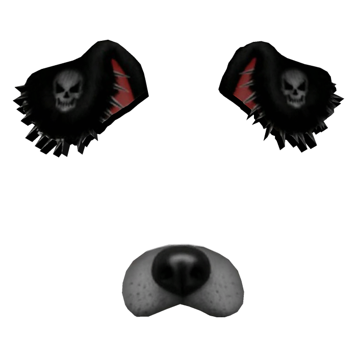 spikey emo dog face filter