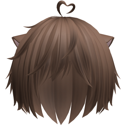 sweet fluffy catboy hair in brown