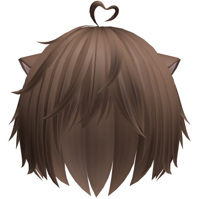 sweet fluffy catboy hair in brown