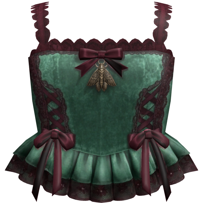 Green Red Lace Corset Top