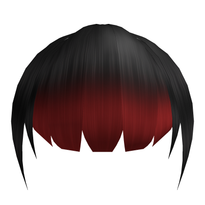 Black Scene Hair Eye Covering Bangs Red Fade Roblox item