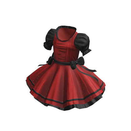 Lovely Ruffled Frilly Dress - Red Black thumbnail