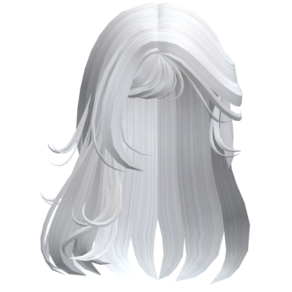 Emo Long Messy Hair w/ Side Bangs (White) Roblox item