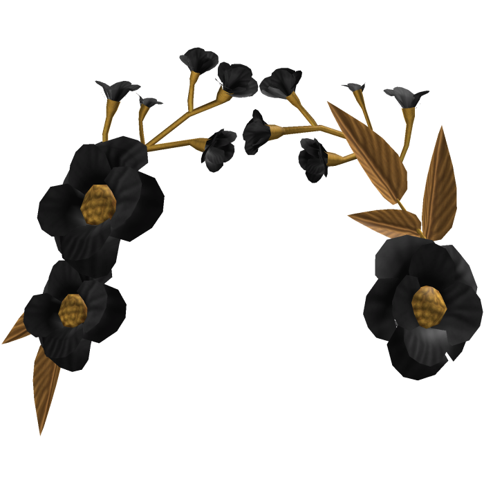 Black & Gold Elegant Floral Headpiece