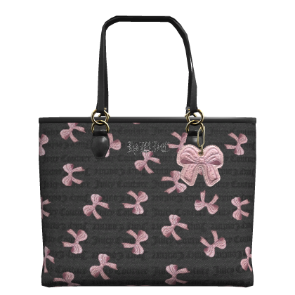 Juicy x HBIC Bow Tote in Black & Pink thumbnail