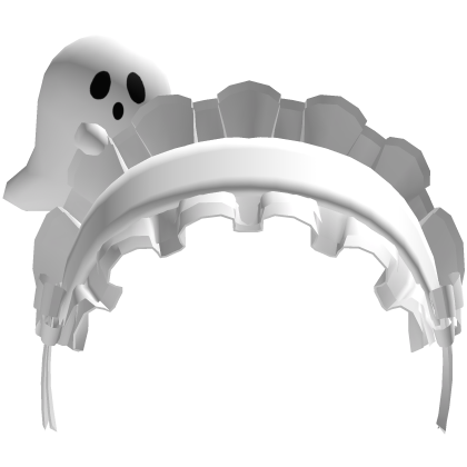 White Ruffle Headdress w/ Bows Little Ghost