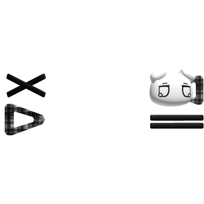 kaomoji black white puppy hair clips わんこ Roblox item