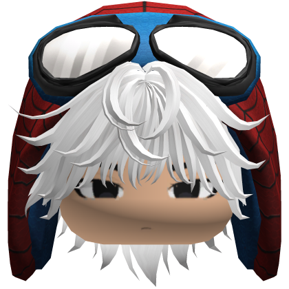 Spider Hood Boy Messy White Hair w/ Face Roblox item