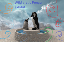 Wild arctic Penguin exhibit