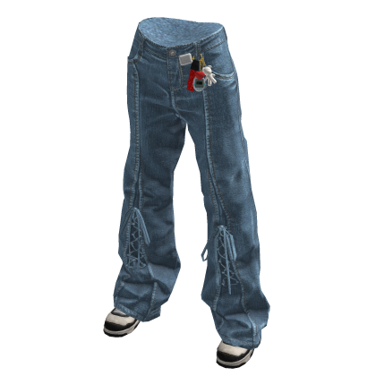 BB Blue Baggy Jeans With Keychain Roblox NoFilter