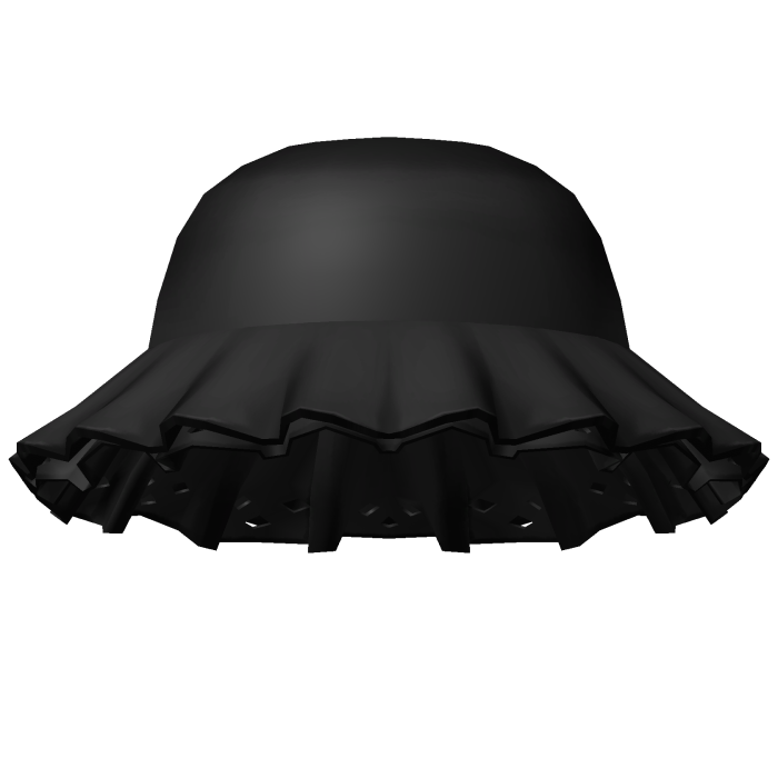 cute ruffled bucket hat in black