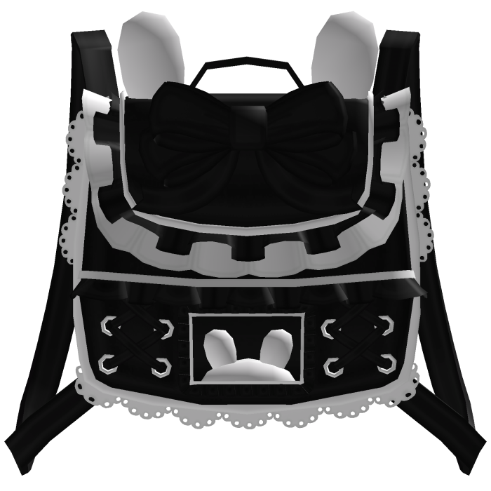 ♡ 1.0 dearest ruffled bunny backpack in b&w