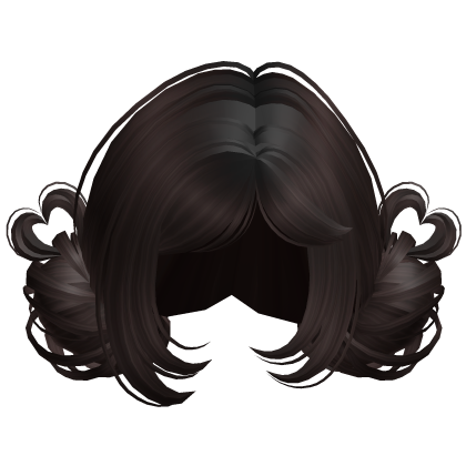 ♡ Heart Swirl Twin Buns (Dark Brown) Roblox item