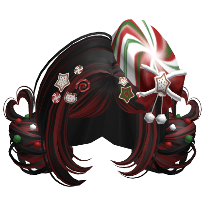 ♡ Christmas Candycane Buns (Black)