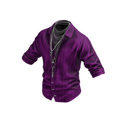 Purple Button Up Shirt w/ Chains