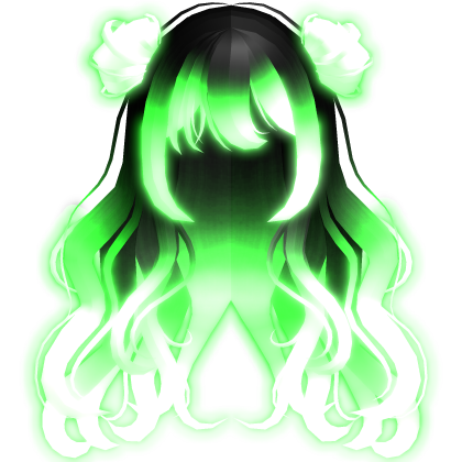 Long Angelic Wavy Green Hair (Emissive)