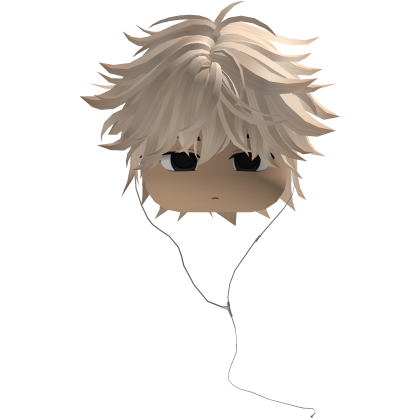 Y2K emo boy with headphones, blonde hair