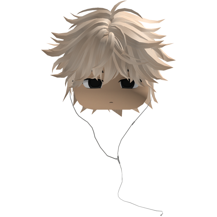 Y2K emo boy with headphones, blonde hair