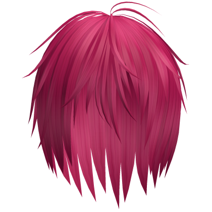 Emo Messy Razor Cut Layered Hair (Hot Pink)