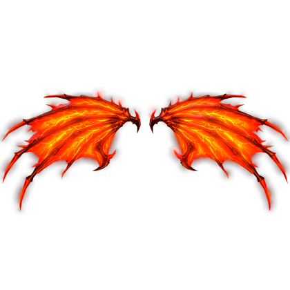 Fiery Demon Wings - Glowing Red