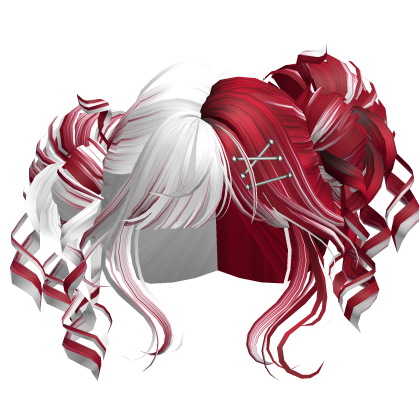 Tilted Elegant Princess Buns (White&Red)